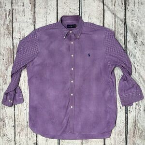 Polo Ralph Lauren Purple Plaid Button Down Dress Shirt Men's